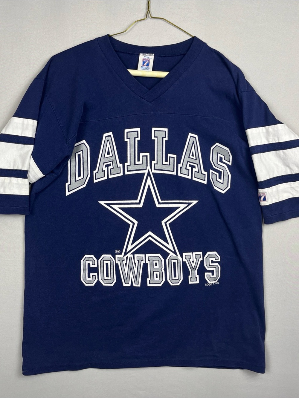 Vintage Dallas Cowboys Shirt Men’s Large Oversized V Neck Logo 7 USA Made
